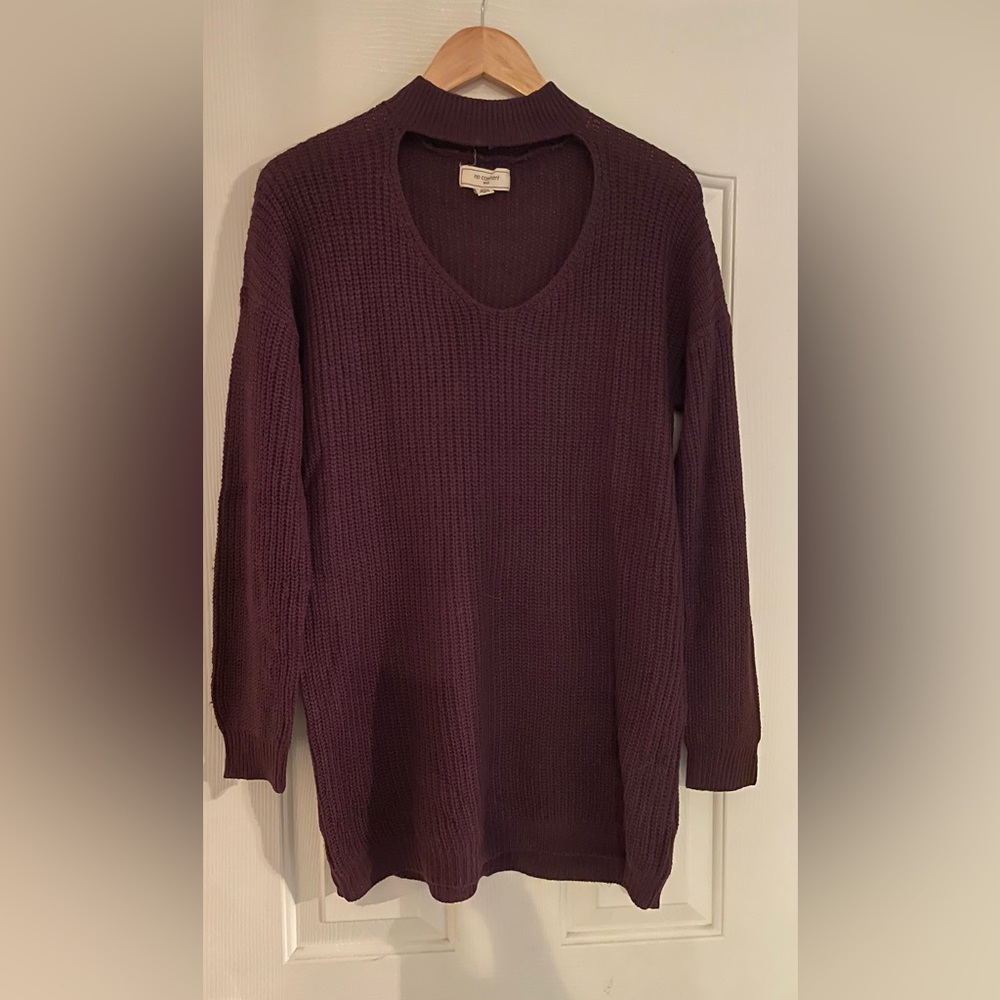 Long maroon sweater